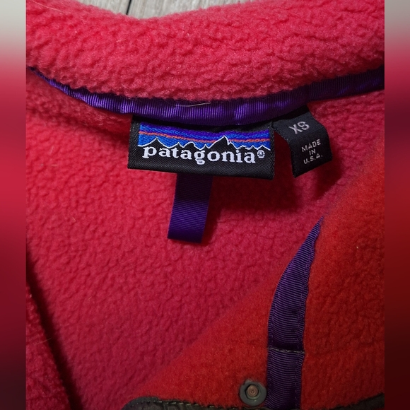 Vintage Patagonia Synchilla Snap T Sweater Red & Grey Made in USA Men's X SMALL - Picture 3 of 8